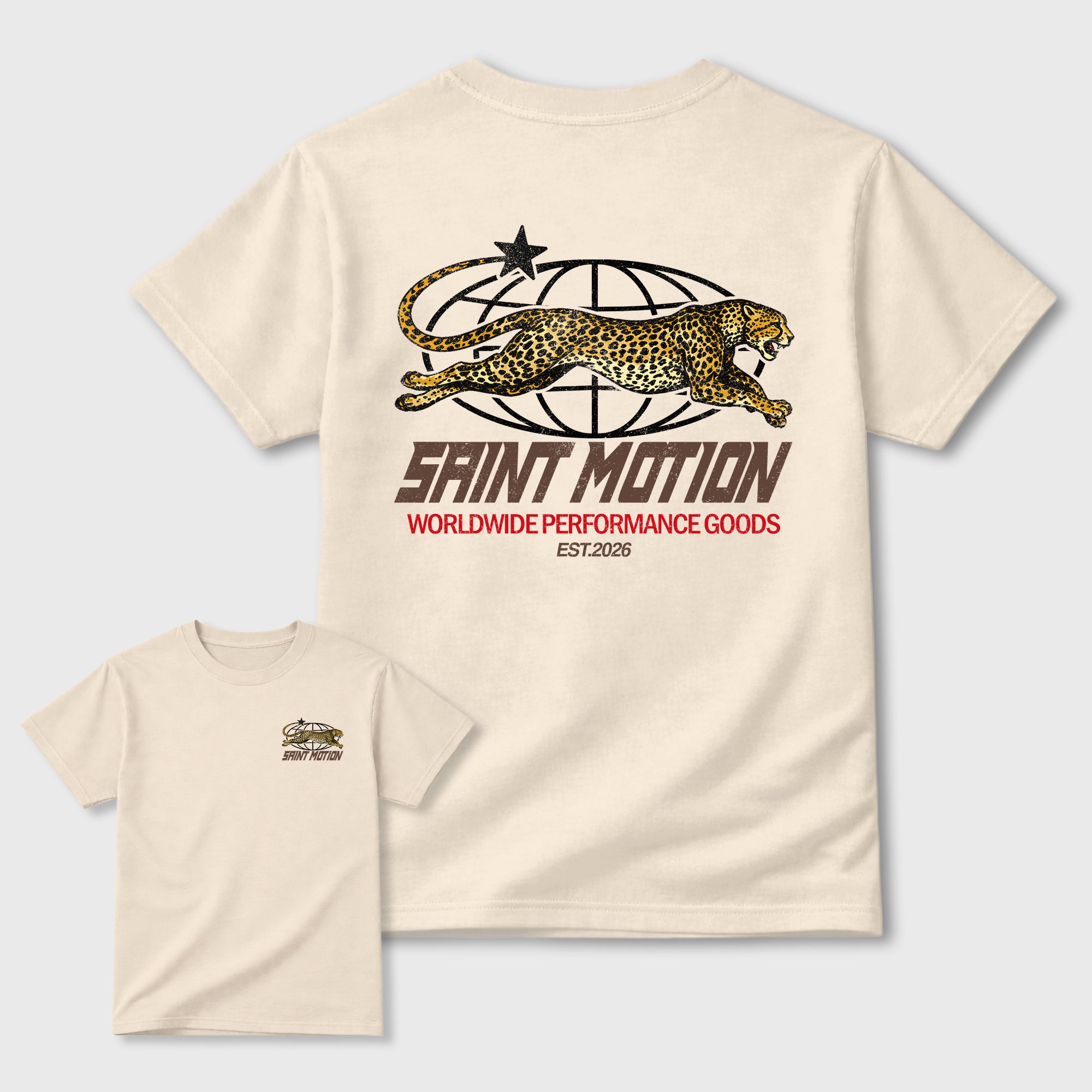 Saint Motion double side graphic tee styled to complete your fit with the AJ3 World's Best Dad, shown in Natural.