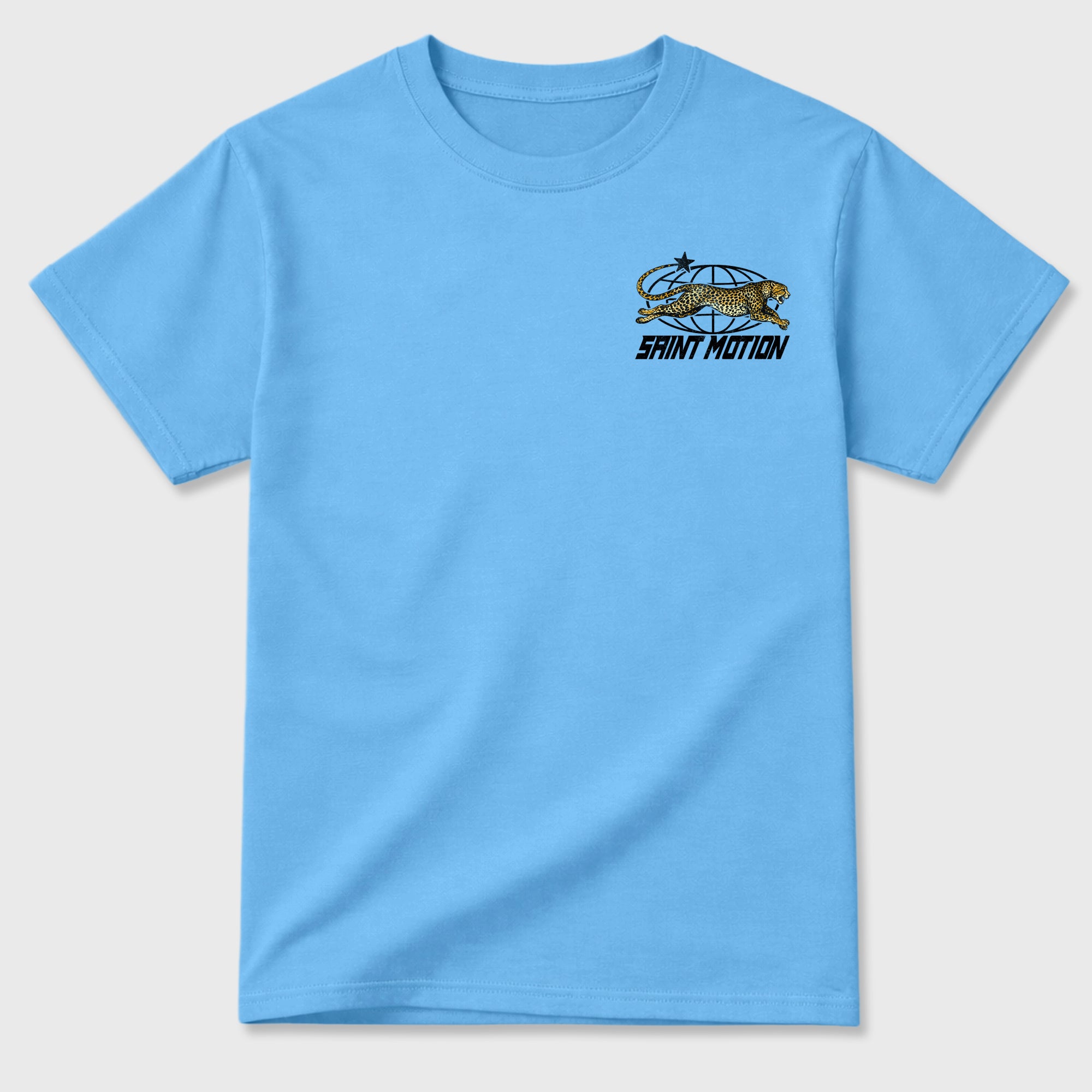 Saint Motion Graphic T-Shirt sneaker match tee designed for the sneakers, featuring coordinated color options for a perfect streetwear match. Carolina Blue shirt.