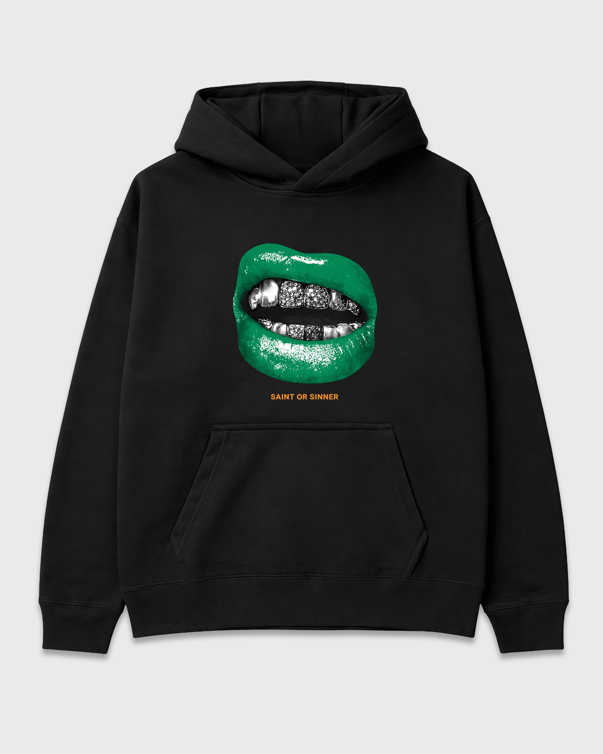 Saint or Sinner Graphic T-Shirt featuring original streetwear artwork designed to match the Air Jordan 11 Green Screen. Black 2 Graphic Tee.
