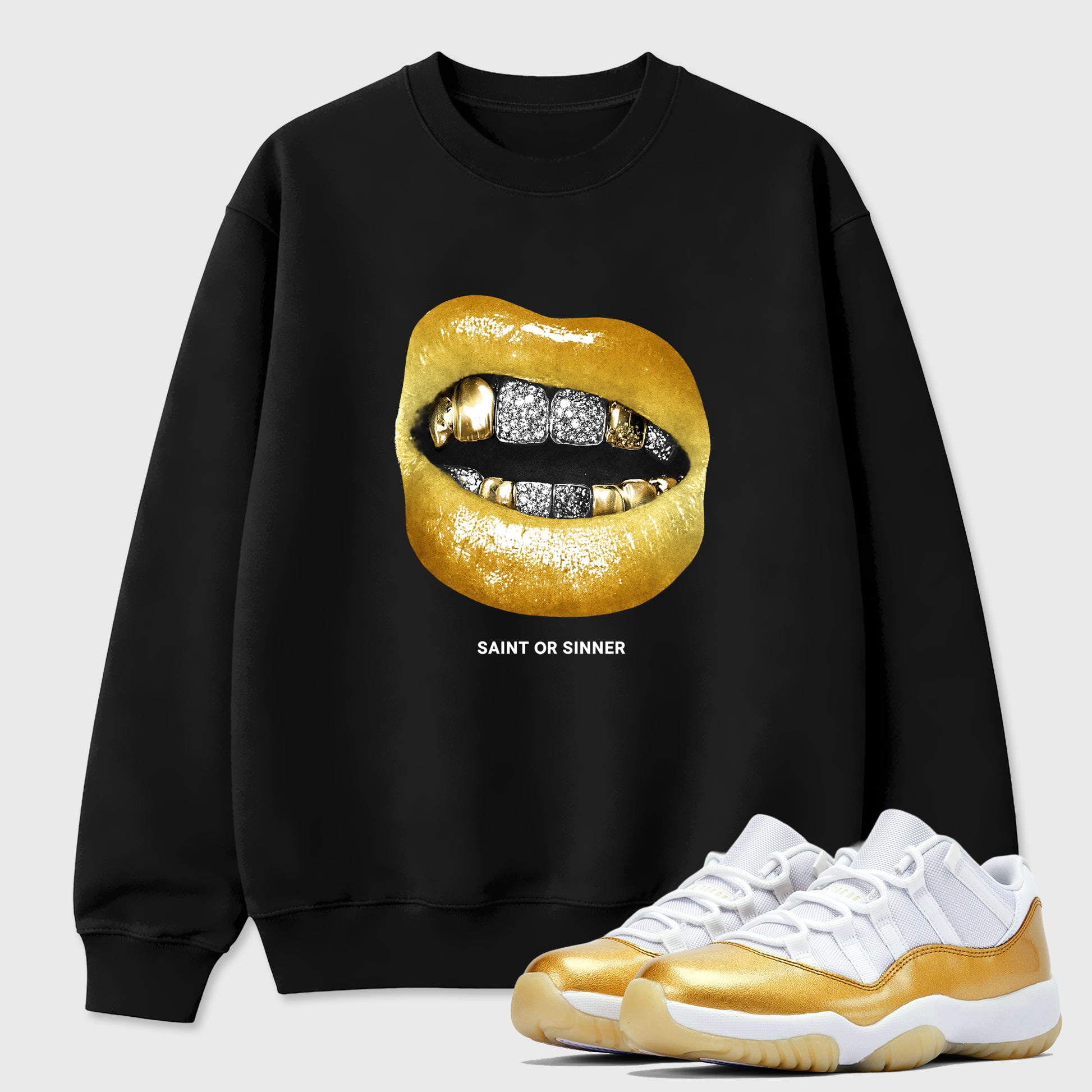 Sneaker match tees – Sneaker Tees To Match Air Jordan 11 Mother's Day Shoes – Saint or Sinner Tee Black 1