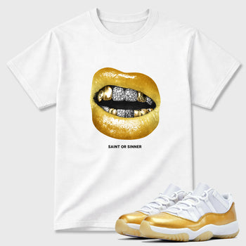 Sneaker match tees – Sneaker Tees To Match Air Jordan 11 Mother's Day Shoes – Saint or Sinner Tee White 1