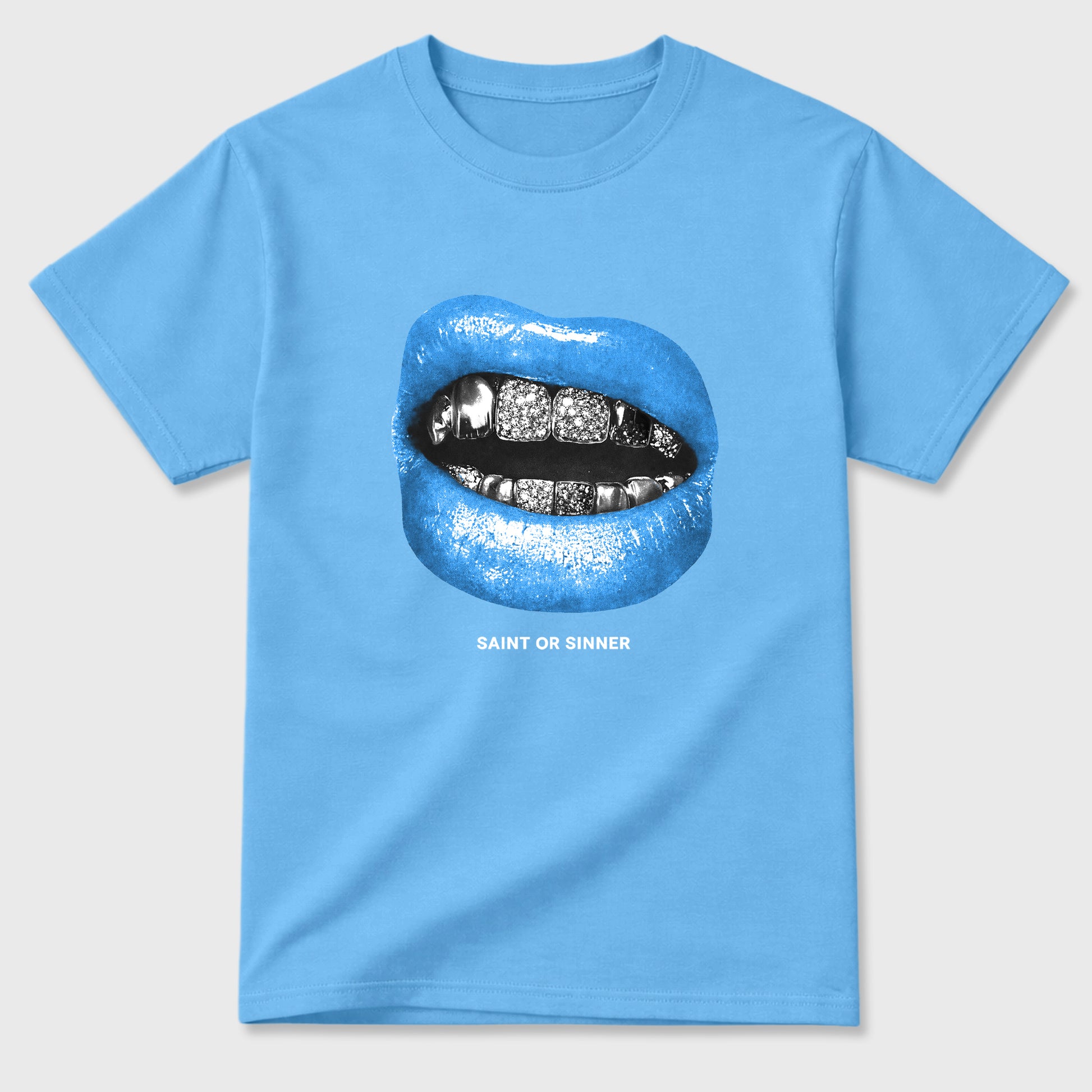 Sneaker match tees – Sneaker Tees To Match Air Jordan 11 University Blue Shoes – Saint Or Sinner Tee Carolina Blue 2