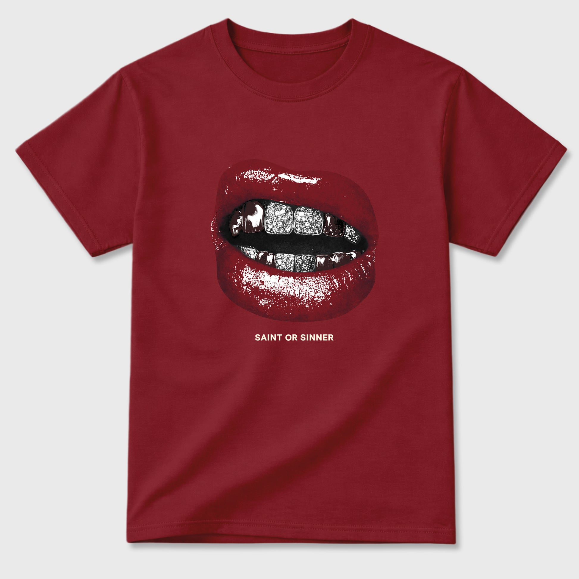 Saint or Sinner Graphic T-Shirt sneaker match tee designed for the Air Jordan 3 Bin 23, featuring coordinated color options for a perfect streetwear match. Cardinal 2 shirt.