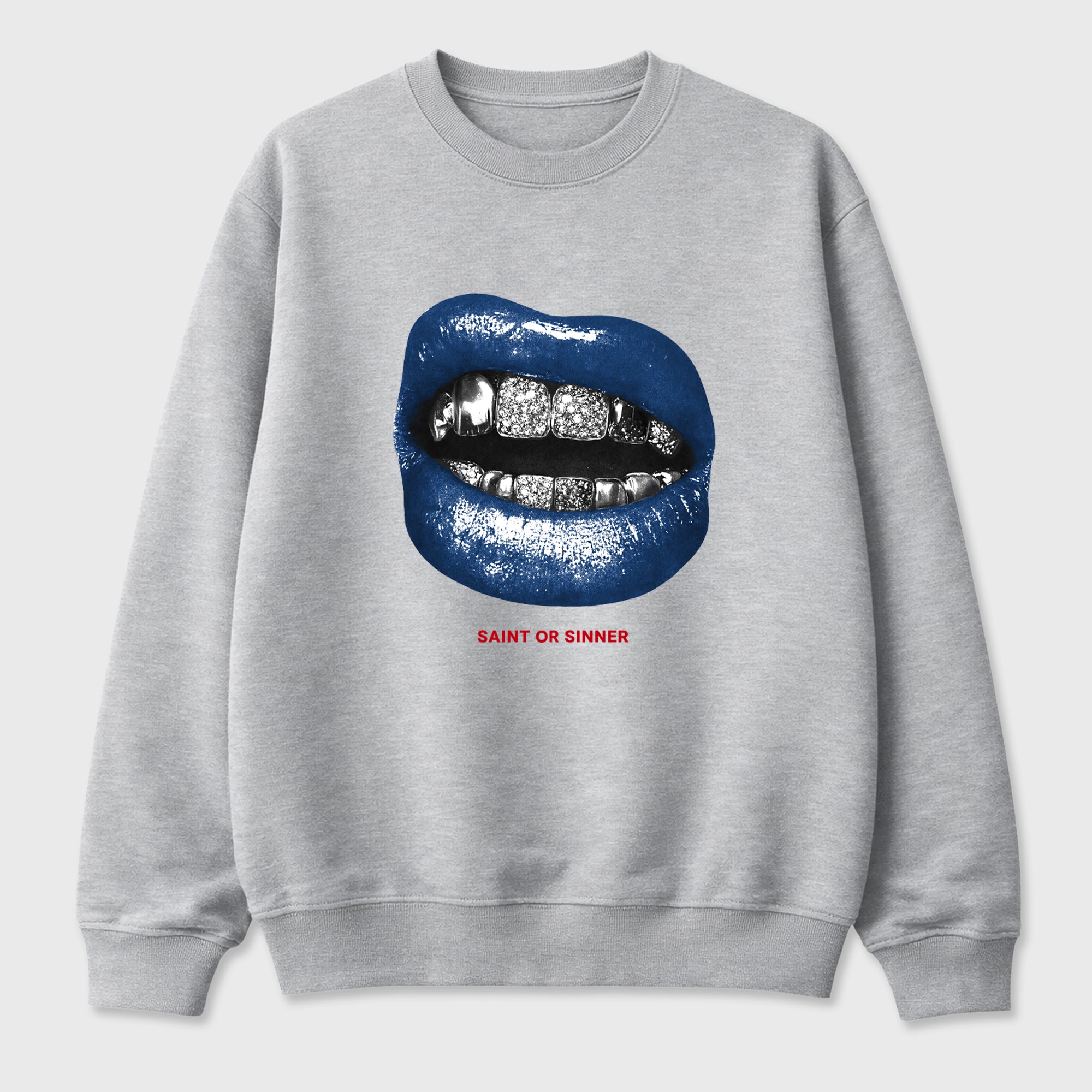 Saint or Sinner Graphic T-Shirt featuring original streetwear artwork designed to match the Air Jordan 3 True Blue. Heather Grey 2 Graphic Tee.