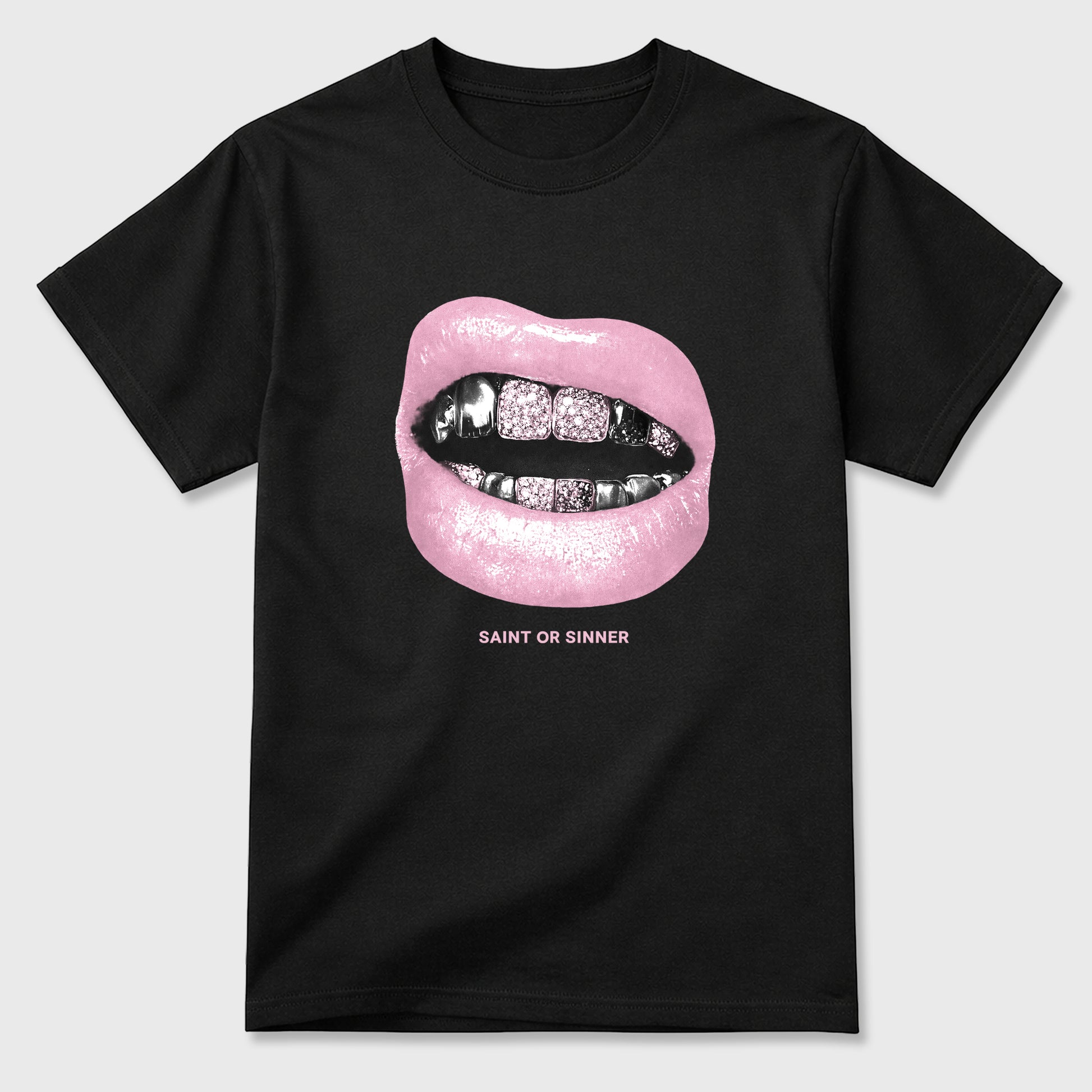 Sneaker match tees – Sneaker Tees To Match Air Jordan 4 Iced Carmine Shoes – Saint or Sinner Tee Black 2