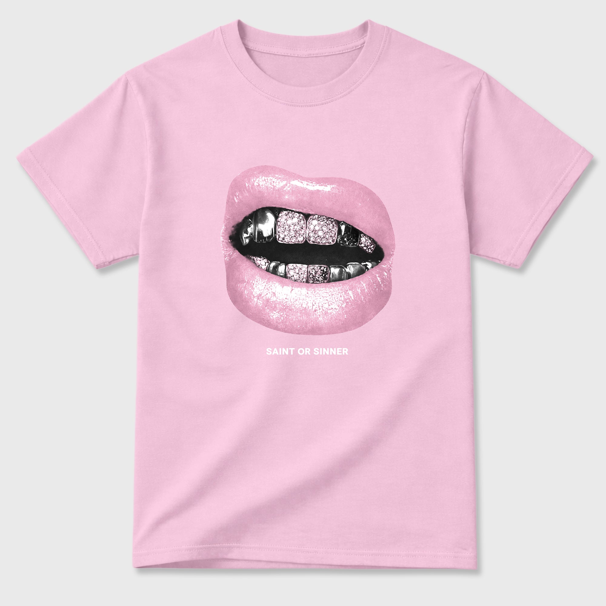 Sneaker match tees – Sneaker Tees To Match Air Jordan 4 Iced Carmine Shoes – Saint or Sinner Tee Pink 2