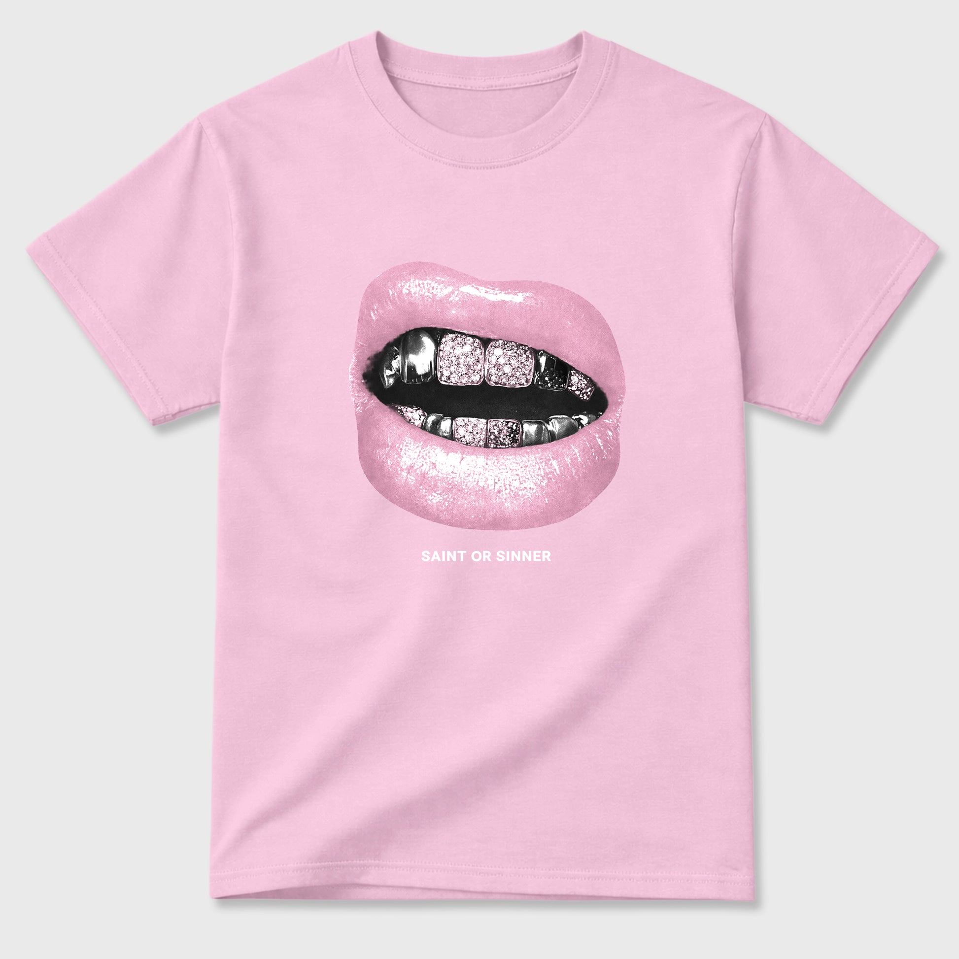 Sneaker match tees – Sneaker Tees To Match Air Jordan 4 Iced Carmine Shoes – Saint or Sinner Tee Pink 2