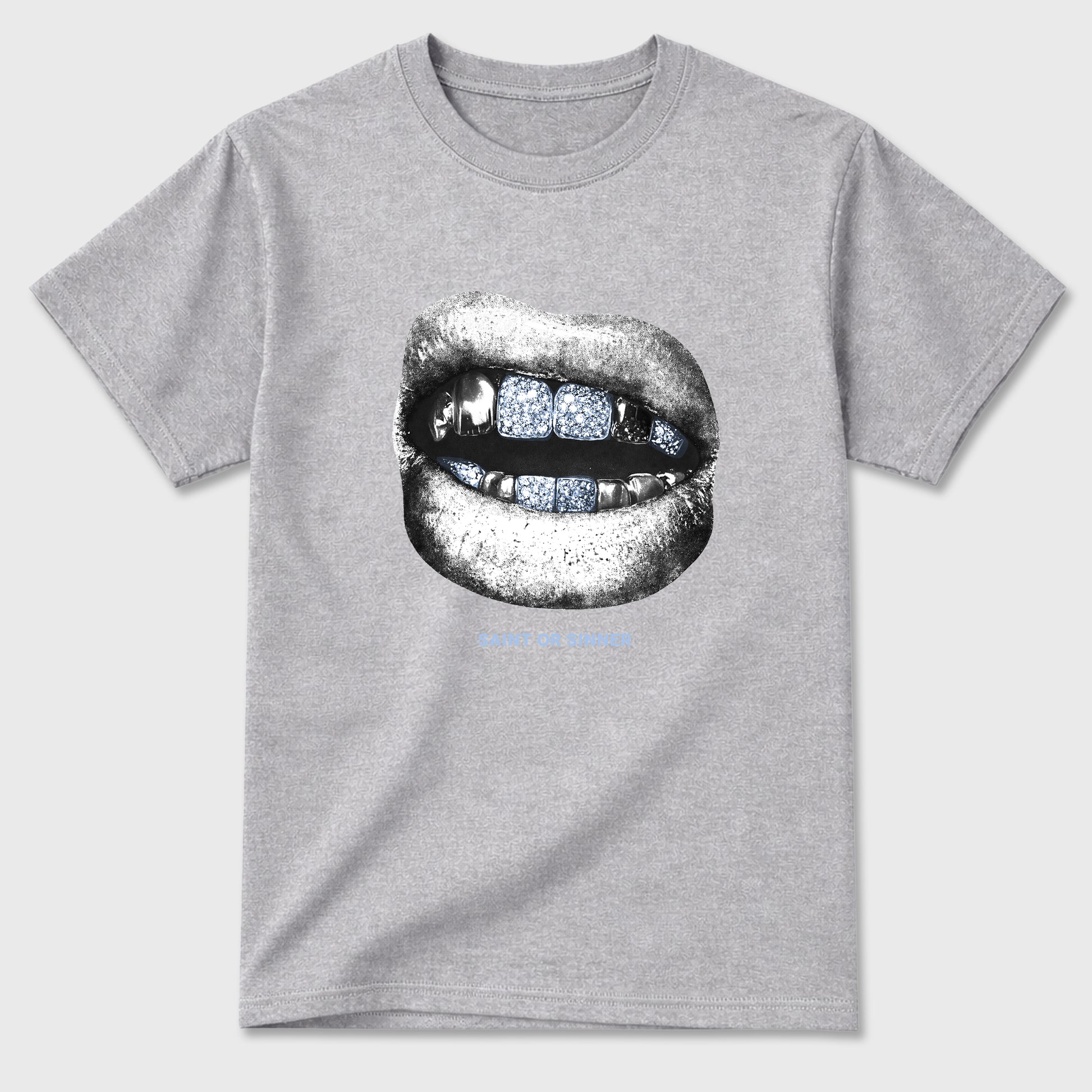 Sneaker match tees – Sneaker Tees To Match Air Jordan 5 White Metallic Shoes – Saint Or Sinner Tee Heather Grey 2