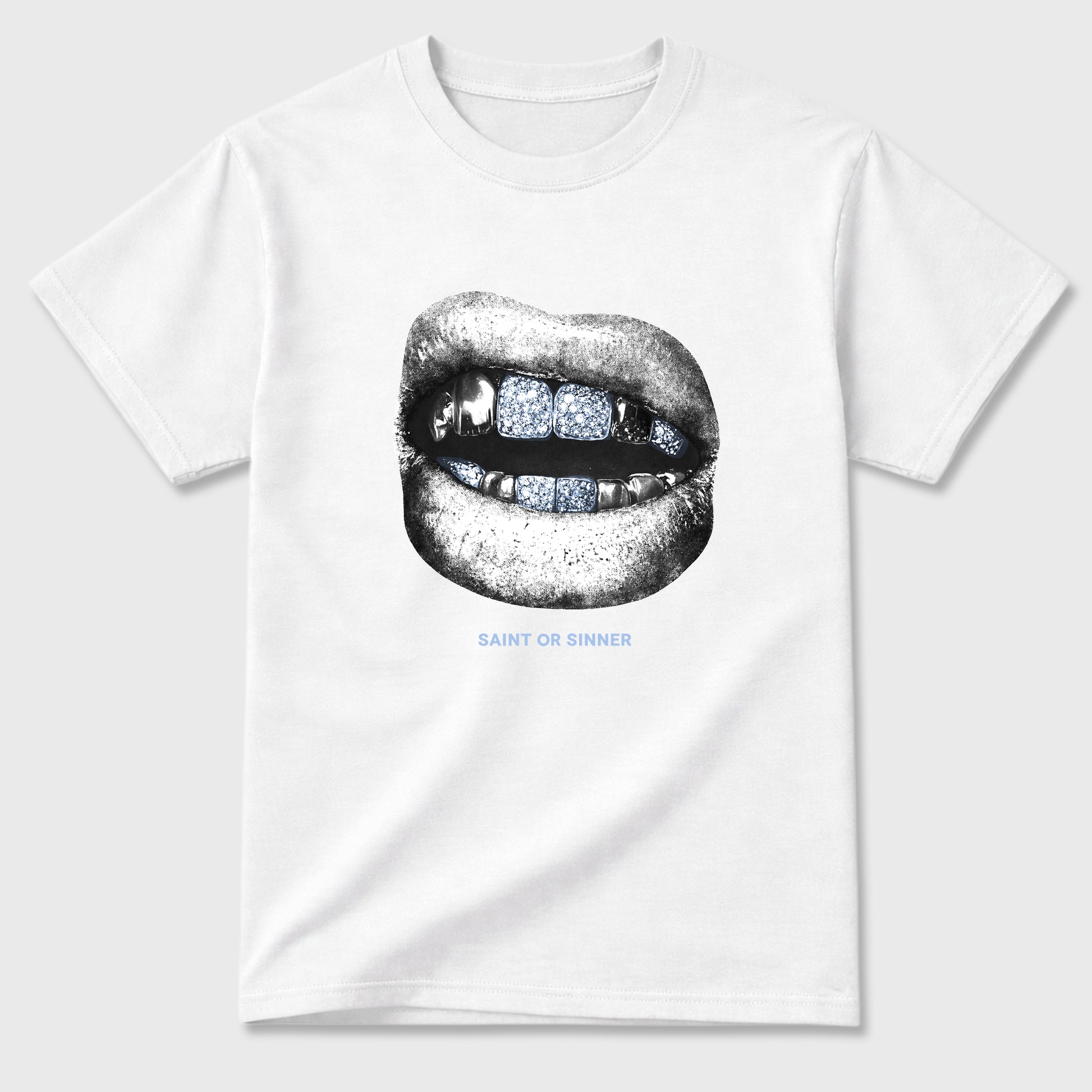 Sneaker match tees – Sneaker Tees To Match Air Jordan 5 White Metallic Shoes – Saint Or Sinner Tee White 2