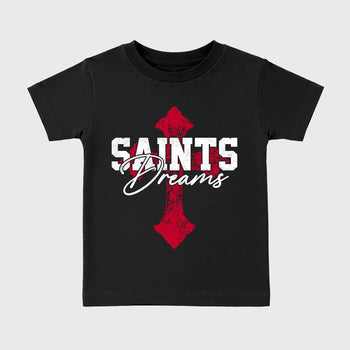 Sneaker match tees – Sneaker Tees To Match Air Jordan 1 Banned Shoes – Saints Dreams Kids T-Shirt Black 2