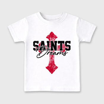 Sneaker match tees – Sneaker Tees To Match Air Jordan 1 Banned Shoes – Saints Dreams Kids T-Shirt White 2