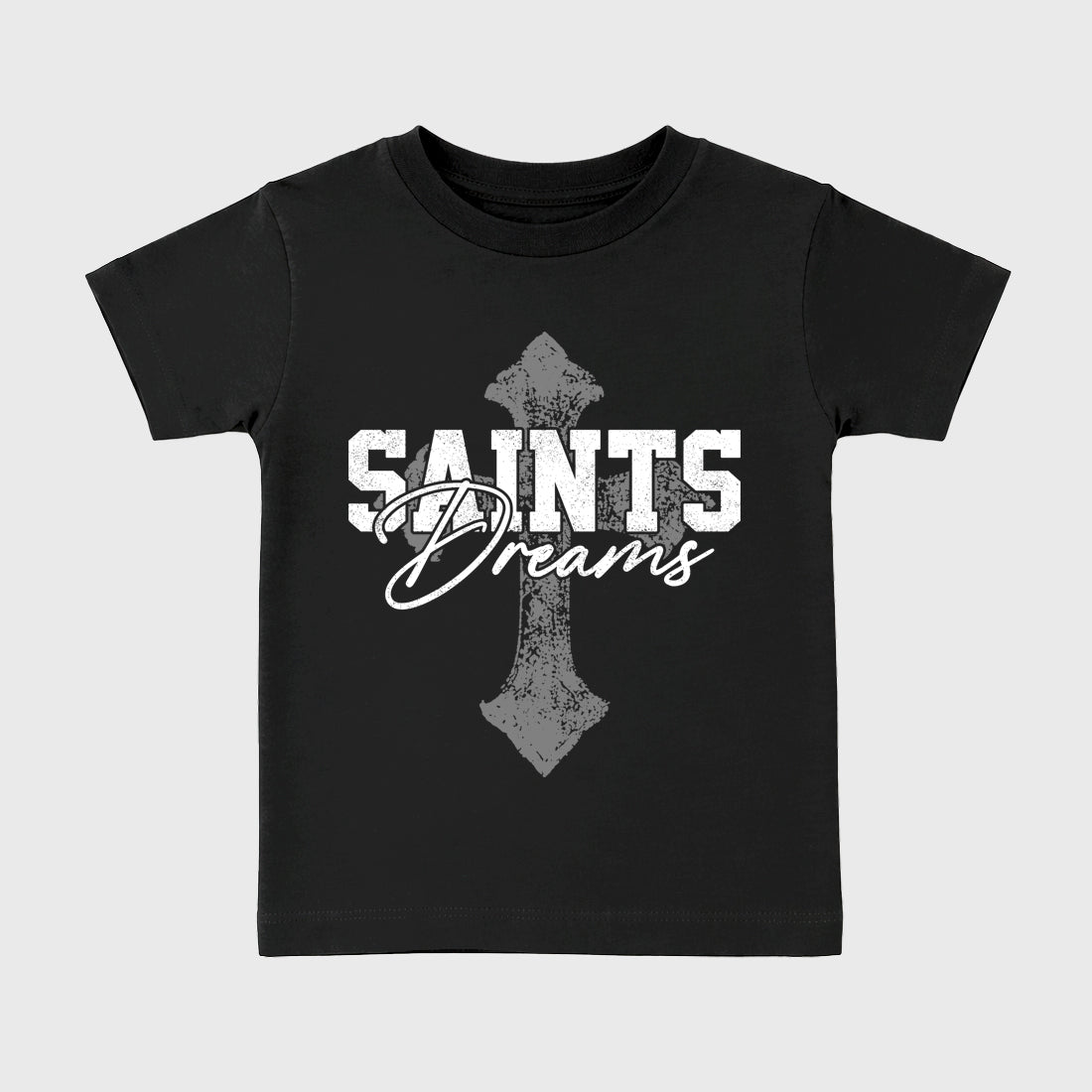 Sneaker match tees – Sneaker Tees To Match Air Jordan 6 Cap and Gown Shoes – Saints Dreams Kids T-Shirt Black 2