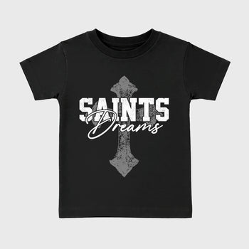 Sneaker match tees – Sneaker Tees To Match Air Jordan 6 Cap and Gown Shoes – Saints Dreams Kids T-Shirt Black 2