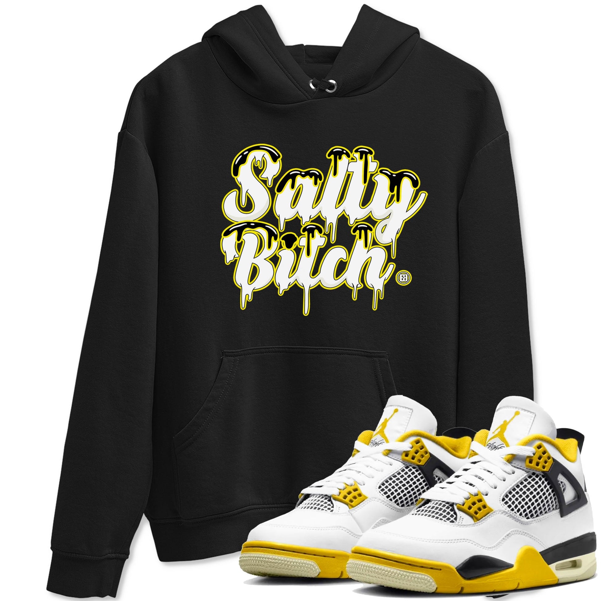Air Jordan 4 Retro Vivid Sulfur shirt to match jordans Salty Bitch sneaker tees 4s Vivid Sulfur SNRT Sneaker Release Tees unisex cotton Black 1 crew neck shirt
