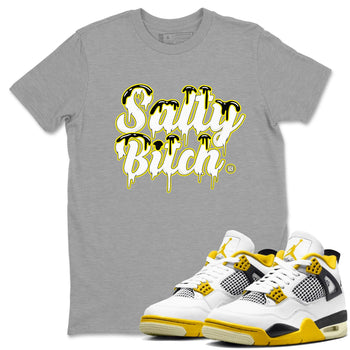Air Jordan 4 Retro Vivid Sulfur shirt to match jordans Salty Bitch sneaker tees 4s Vivid Sulfur SNRT Sneaker Release Tees unisex cotton Heather Grey 1 crew neck shirt