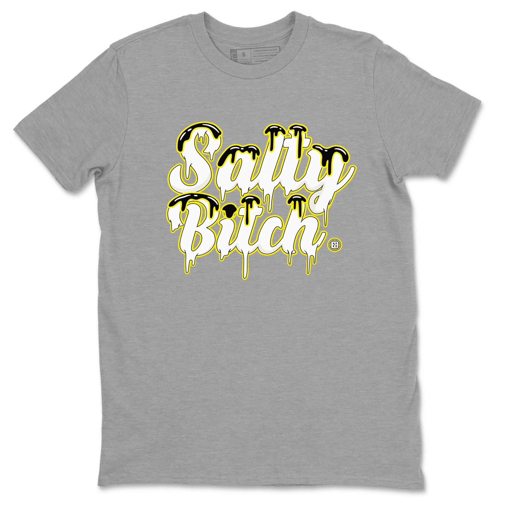 Air Jordan 4 Retro Vivid Sulfur shirt to match jordans Salty Bitch sneaker tees 4s Vivid Sulfur SNRT Sneaker Release Tees unisex cotton Heather Grey 2 crew neck shirt