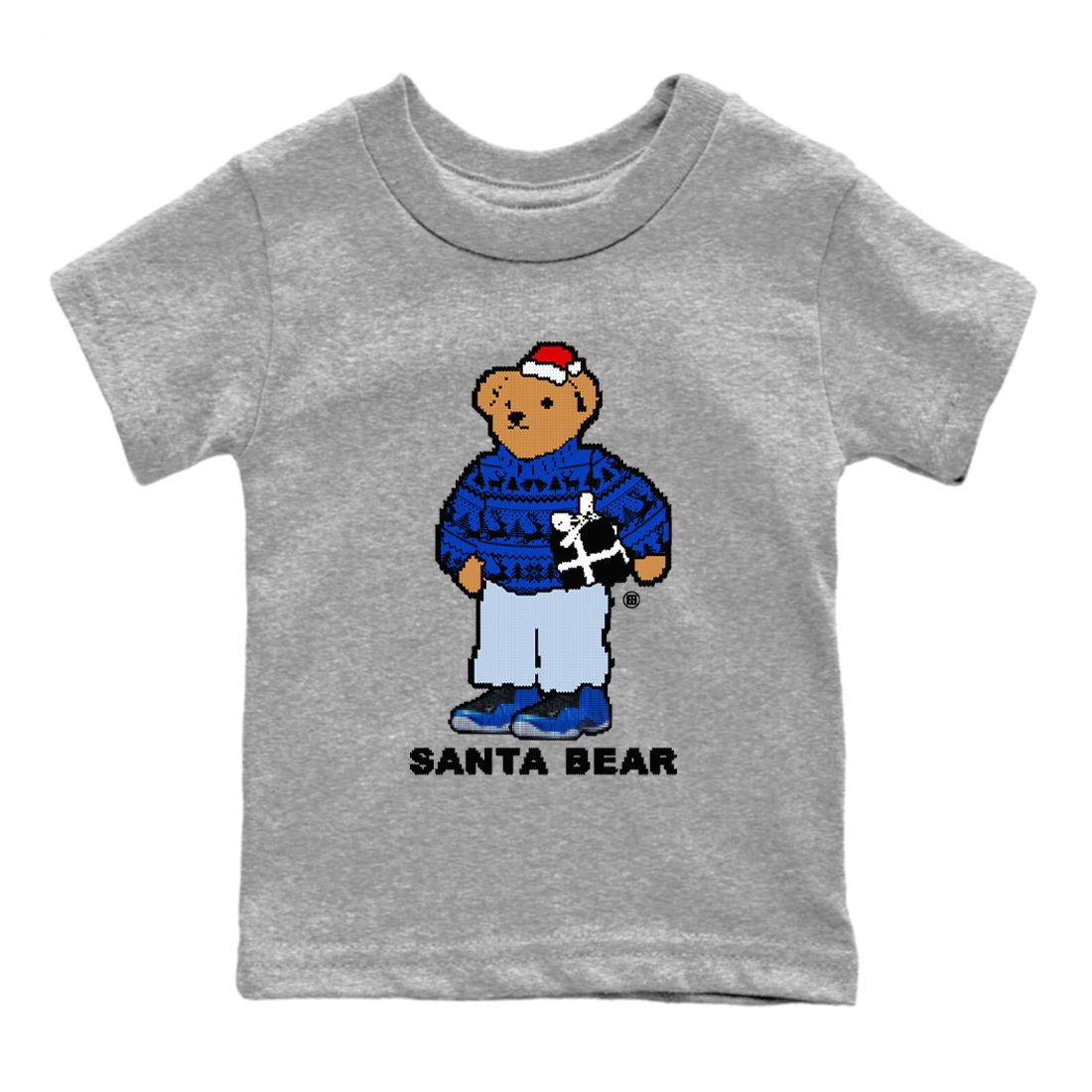 Air Foamposite One Royal t shirts to match sneakers Santa Bear Christmas Shirts Foams Royal shirt SNRT Sneaker Tees Youth Baby Heather Grey 2 tee