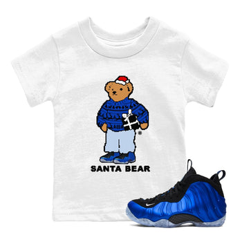Air Foamposite One Royal t shirts to match sneakers Santa Bear Christmas Shirts Foams Royal shirt SNRT Sneaker Tees Youth Baby White 1 tee
