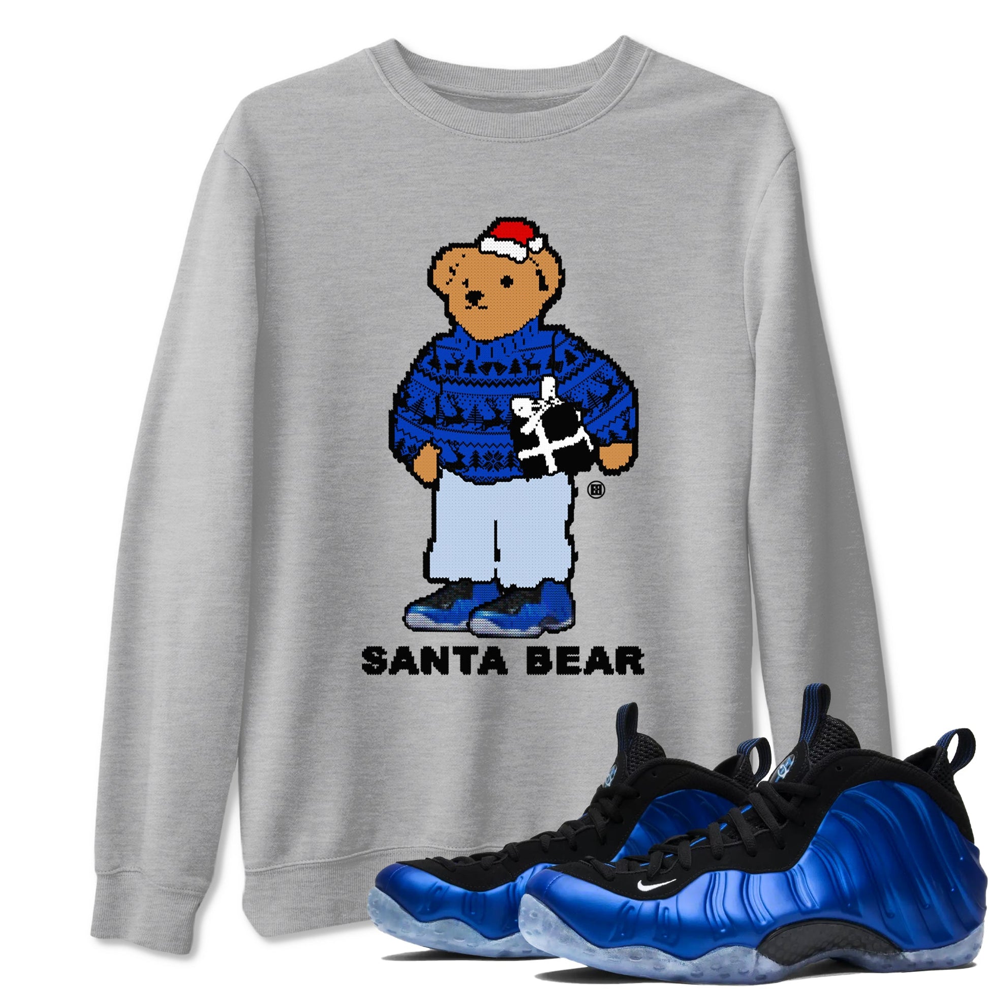 Air Foamposite One Royal t shirts to match sneakers Santa Bear Christmas Shirts Foams Royal shirt SNRT Sneaker Tees unisex cotton Heather Grey 1 shirts