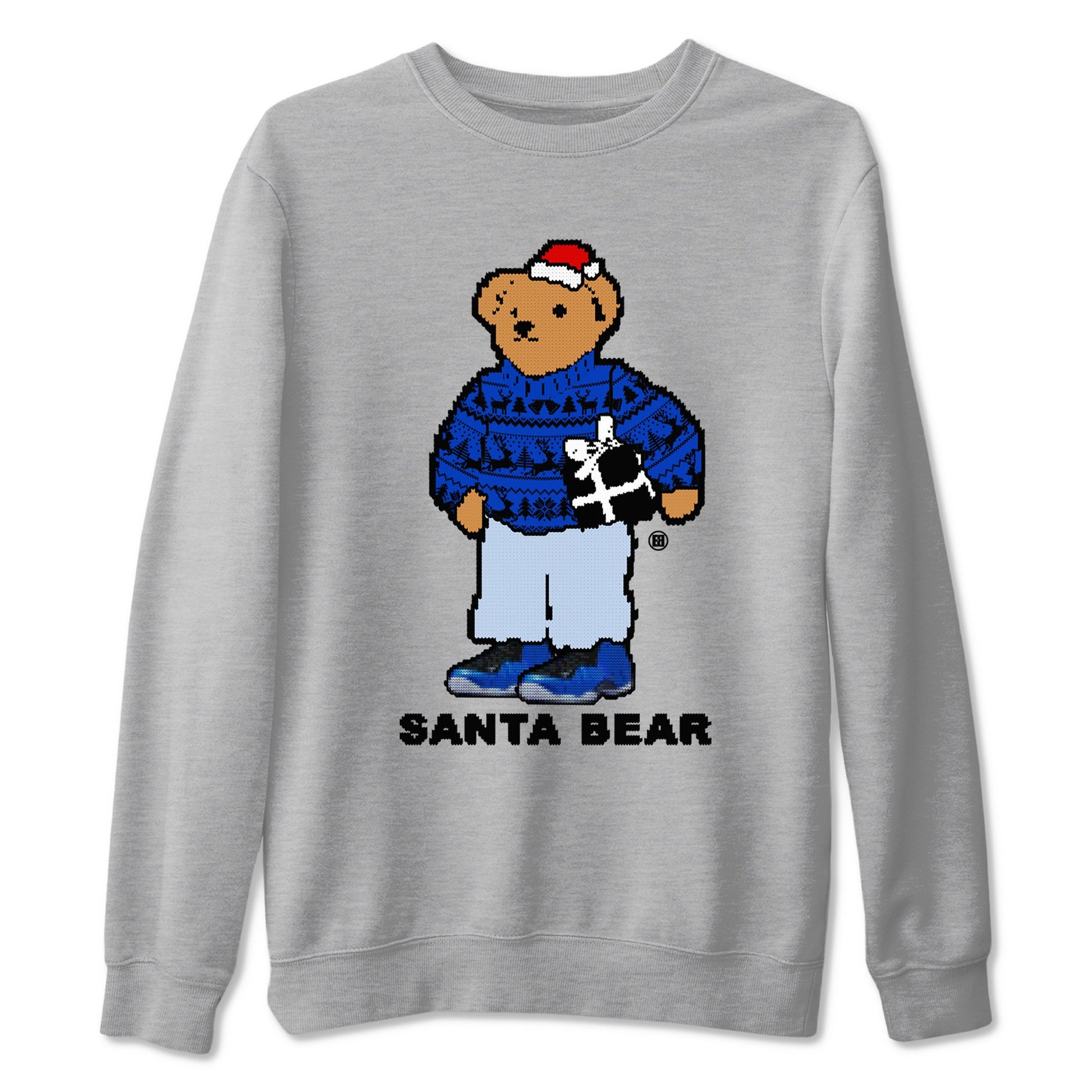Air Foamposite One Royal t shirts to match sneakers Santa Bear Christmas Shirts Foams Royal shirt SNRT Sneaker Tees unisex cotton Heather Grey 2 shirts