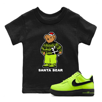 Air Force 1 Low Dance Volt t shirts to match sneakers Santa Bear Christmas Shirts Air Force 1 Volt shirt SNRT Sneaker Tees Youth Baby Black 1 tee