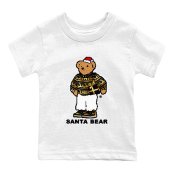 Jordan 1 High OG Retro Black Metallic Gold t shirts to match sneakers Santa Bear Christmas Shirts 1s Black Metallic Gold shirt SNRT Sneaker Tees Youth Baby White 2 tee
