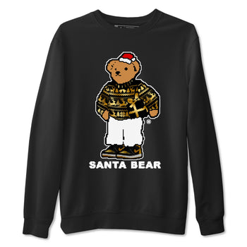 Jordan 1 High OG Retro Black Metallic Gold t shirts to match sneakers Santa Bear Christmas Shirts 1s Black Metallic Gold shirt SNRT Sneaker Tees unisex cotton Black 2 shirts