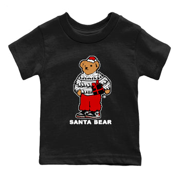 1s Black Toe Reimagined t shirts to match sneakers Santa Bear Christmas Shirts Air Jordan 1 Black Toe Reimagined shirt SNRT Sneaker Tees Youth Baby Black 2 tee