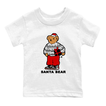 1s Black Toe Reimagined t shirts to match sneakers Santa Bear Christmas Shirts Air Jordan 1 Black Toe Reimagined shirt SNRT Sneaker Tees Youth Baby White 2 tee