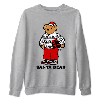 1s Black Toe Reimagined t shirts to match sneakers Santa Bear Christmas Shirts Air Jordan 1 Black Toe Reimagined shirt SNRT Sneaker Tees unisex cotton Heather Grey 2 shirts
