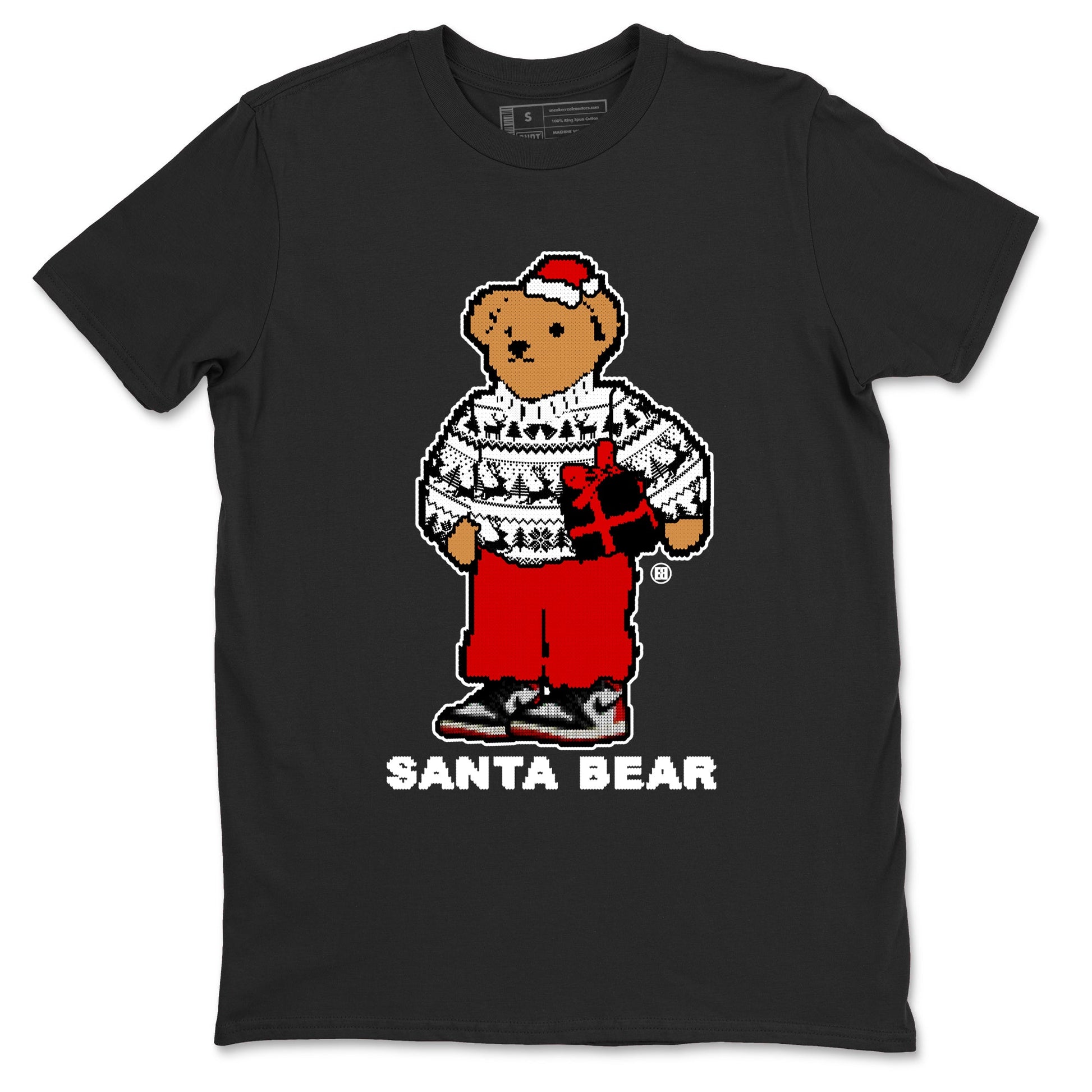 1s Black Toe Reimagined t shirts to match sneakers Santa Bear Christmas Shirts Air Jordan 1 Black Toe Reimagined shirt SNRT Sneaker Tees unisex cotton Black 2 shirts