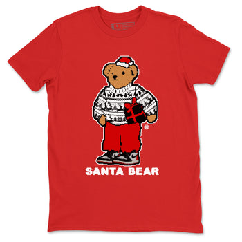1s Black Toe Reimagined t shirts to match sneakers Santa Bear Christmas Shirts Air Jordan 1 Black Toe Reimagined shirt SNRT Sneaker Tees unisex cotton Red 2 shirts