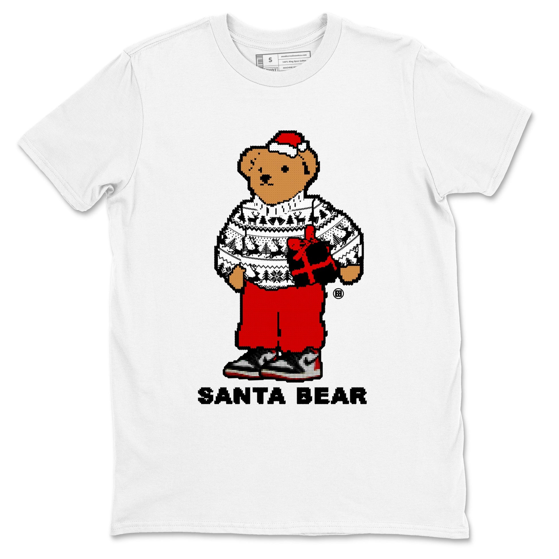1s Black Toe Reimagined t shirts to match sneakers Santa Bear Christmas Shirts Air Jordan 1 Black Toe Reimagined shirt SNRT Sneaker Tees unisex cotton White 2 shirts