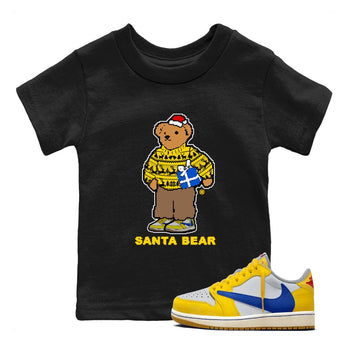Jordan 1 Retro Low OG SP Travis Scott Canary t shirts to match sneakers Santa Bear Christmas Shirts Air Jordan 1 Travis Scott Canary shirt SNRT Sneaker Tees Youth Baby Black 1 tee