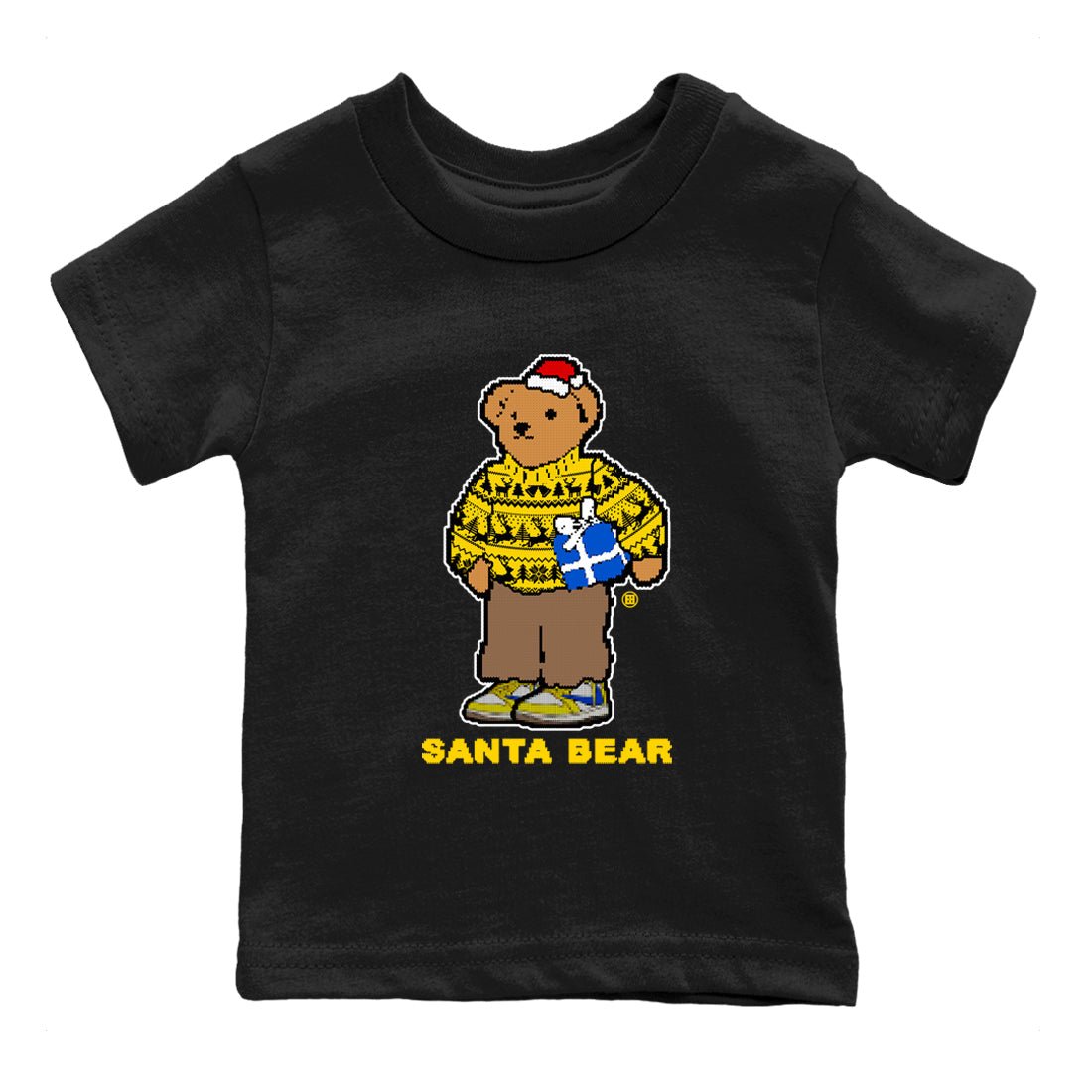 Jordan 1 Retro Low OG SP Travis Scott Canary t shirts to match sneakers Santa Bear Christmas Shirts Air Jordan 1 Travis Scott Canary shirt SNRT Sneaker Tees Youth Baby Black 2 tee