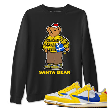 Jordan 1 Retro Low OG SP Travis Scott Canary t shirts to match sneakers Santa Bear Christmas Shirts Air Jordan 1 Travis Scott Canary shirt SNRT Sneaker Tees unisex cotton Black 1 shirts