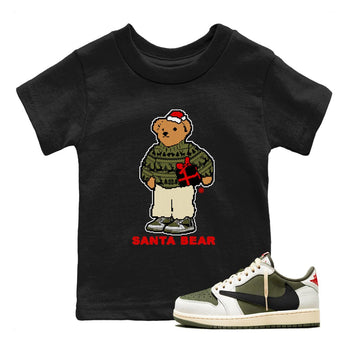 Jordan 1 Retro Low Travis Scott Olive t shirts to match sneakers Santa Bear Christmas Shirts Air Jordan 1 Travis Scott Medium Olive shirt SNRT Sneaker Tees Youth Baby Black 1 tee