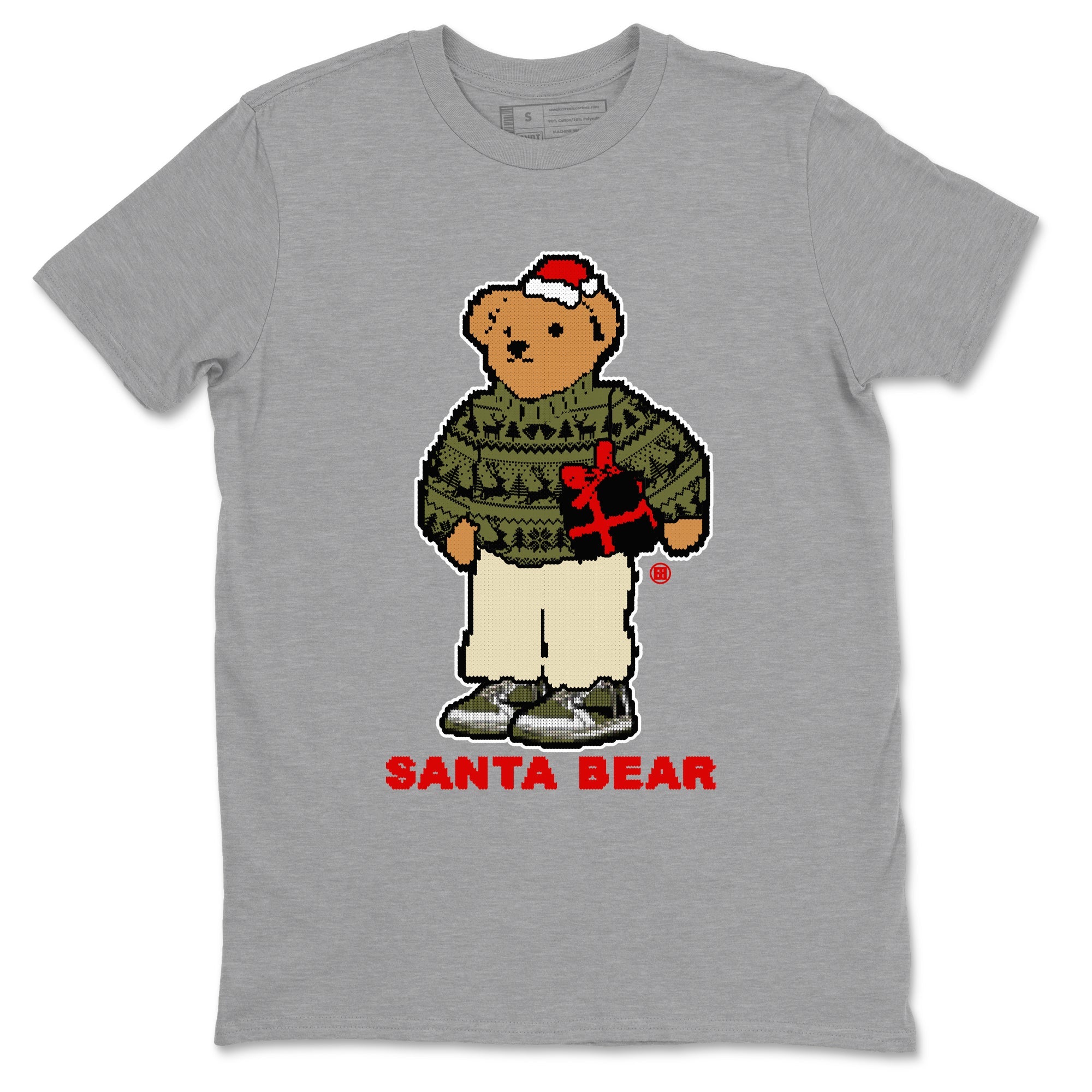 Jordan 1 Retro Low Travis Scott Olive t shirts to match sneakers Santa Bear Christmas Shirts Air Jordan 1 Travis Scott Medium Olive shirt SNRT Sneaker Tees unisex cotton Heather Grey 2 shirts