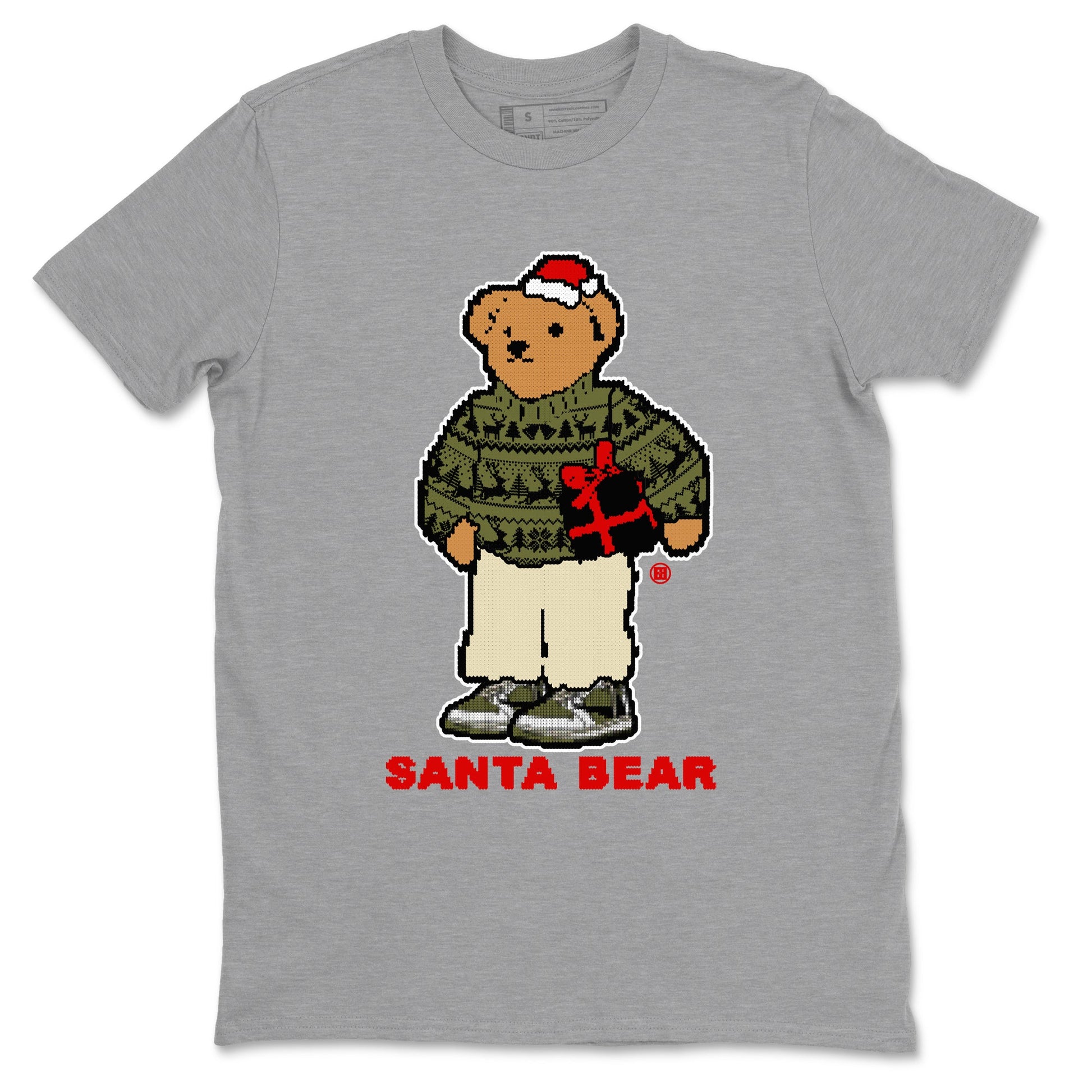 Jordan 1 Retro Low Travis Scott Olive t shirts to match sneakers Santa Bear Christmas Shirts Air Jordan 1 Travis Scott Medium Olive shirt SNRT Sneaker Tees unisex cotton Heather Grey 2 shirts