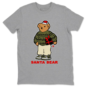 Jordan 1 Retro Low Travis Scott Olive t shirts to match sneakers Santa Bear Christmas Shirts Air Jordan 1 Travis Scott Medium Olive shirt SNRT Sneaker Tees unisex cotton Heather Grey 2 shirts