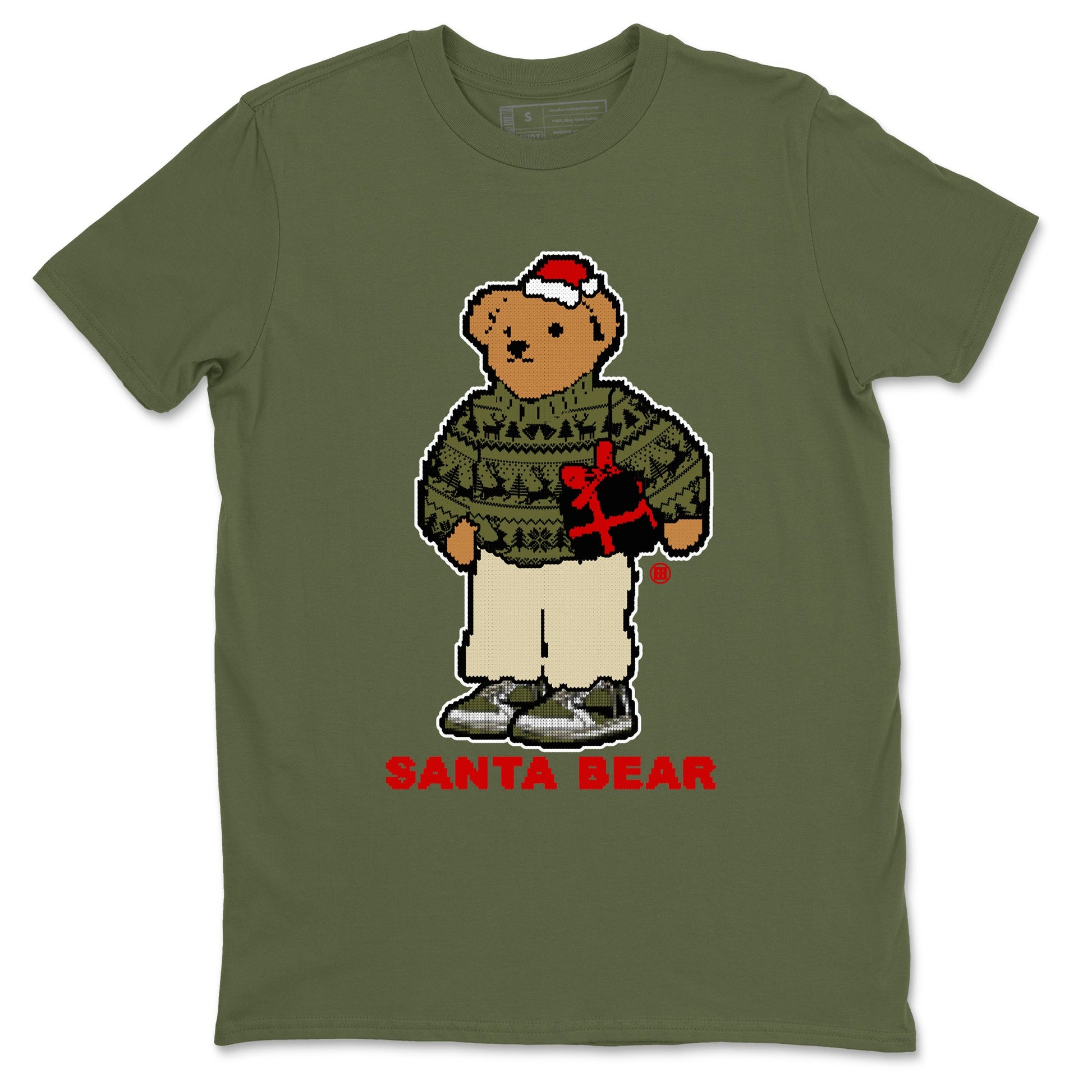 Jordan 1 Retro Low Travis Scott Olive t shirts to match sneakers Santa Bear Christmas Shirts Air Jordan 1 Travis Scott Medium Olive shirt SNRT Sneaker Tees unisex cotton Military Green 2 shirts