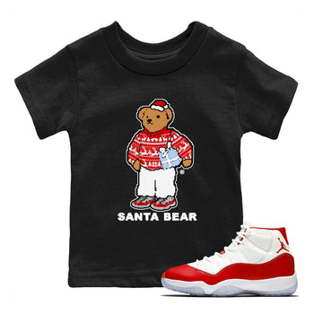 Jordan 11 Retro Cherry t shirts to match sneakers Santa Bear Christmas Shirts 11s Cherry shirt SNRT Sneaker Tees Youth Baby Black 1 tee