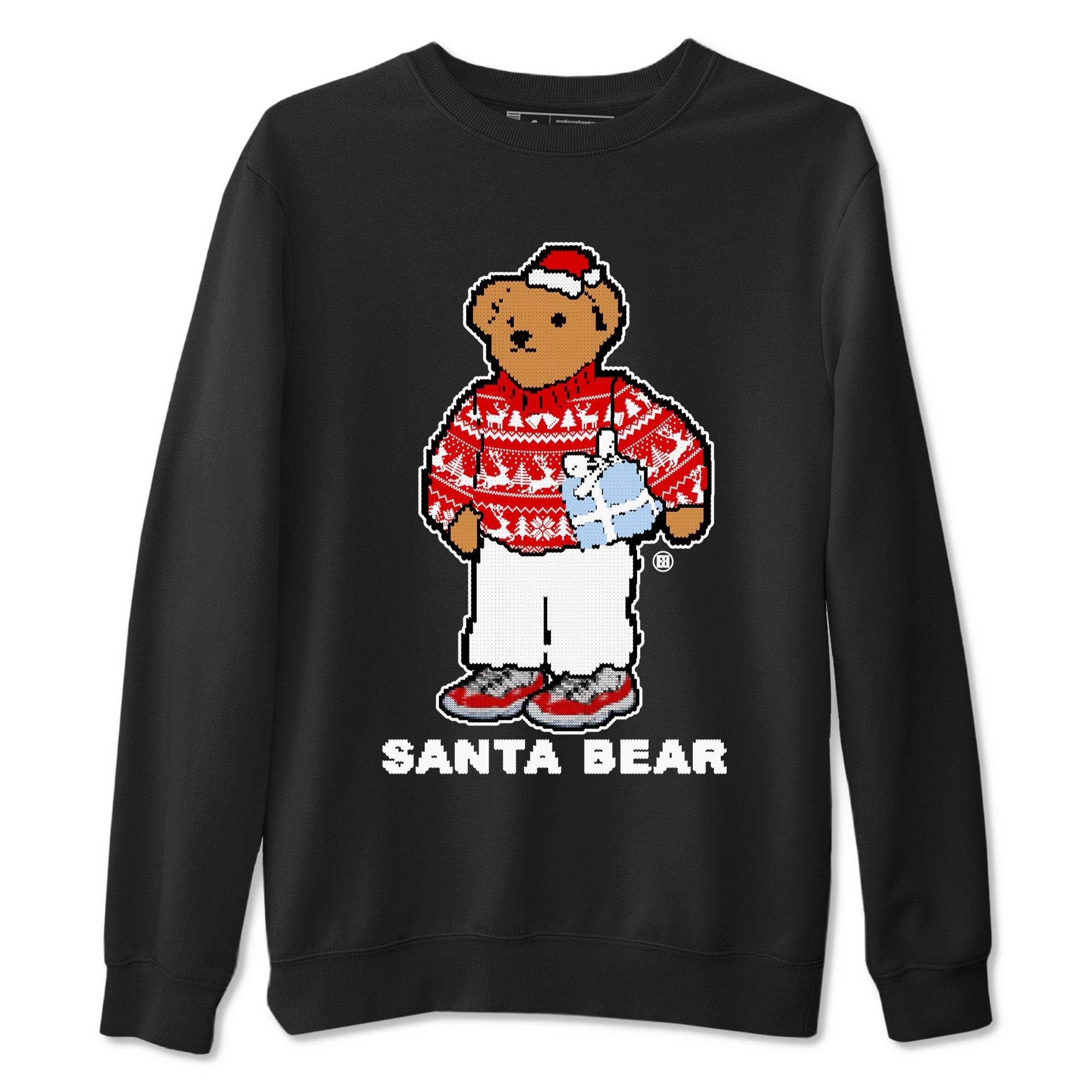Jordan 11 Retro Cherry t shirts to match sneakers Santa Bear Christmas Shirts 11s Cherry shirt SNRT Sneaker Tees unisex cotton Black 2 shirts