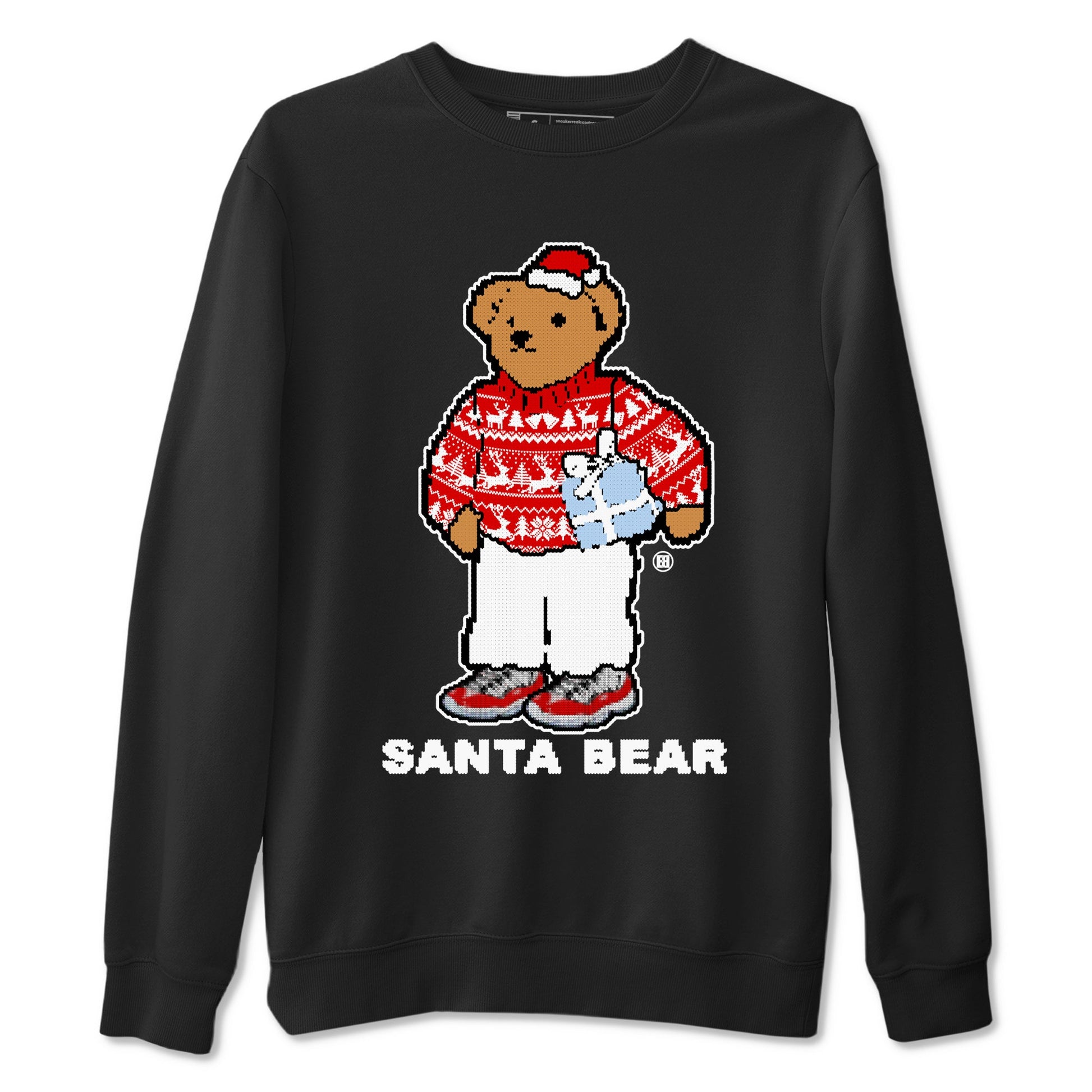 Jordan 11 Retro Cherry t shirts to match sneakers Santa Bear Christmas Shirts 11s Cherry shirt SNRT Sneaker Tees unisex cotton Black 2 shirts