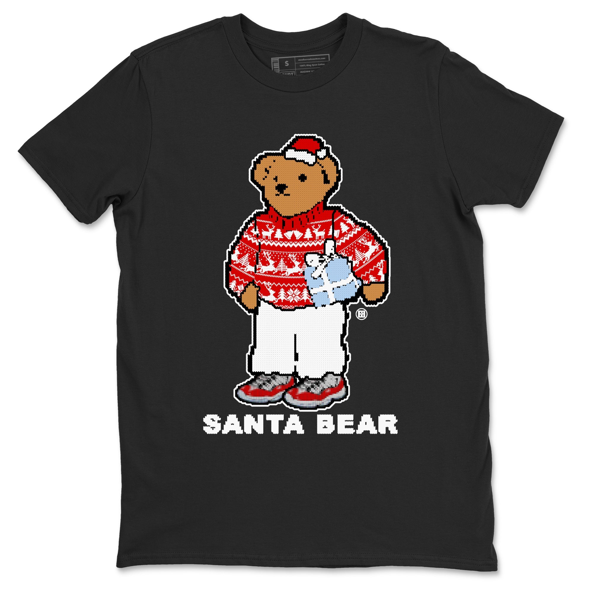Jordan 11 Retro Cherry t shirts to match sneakers Santa Bear Christmas Shirts 11s Cherry shirt SNRT Sneaker Tees unisex cotton Black 2 shirts