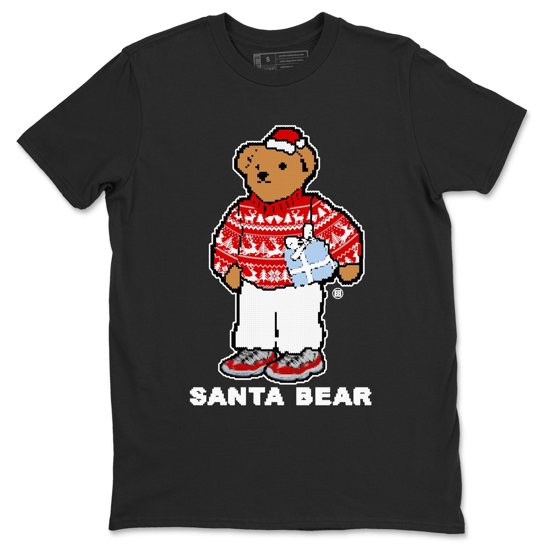 Jordan 11 Retro Cherry t shirts to match sneakers Santa Bear Christmas Shirts 11s Cherry shirt SNRT Sneaker Tees unisex cotton Black 2 shirts