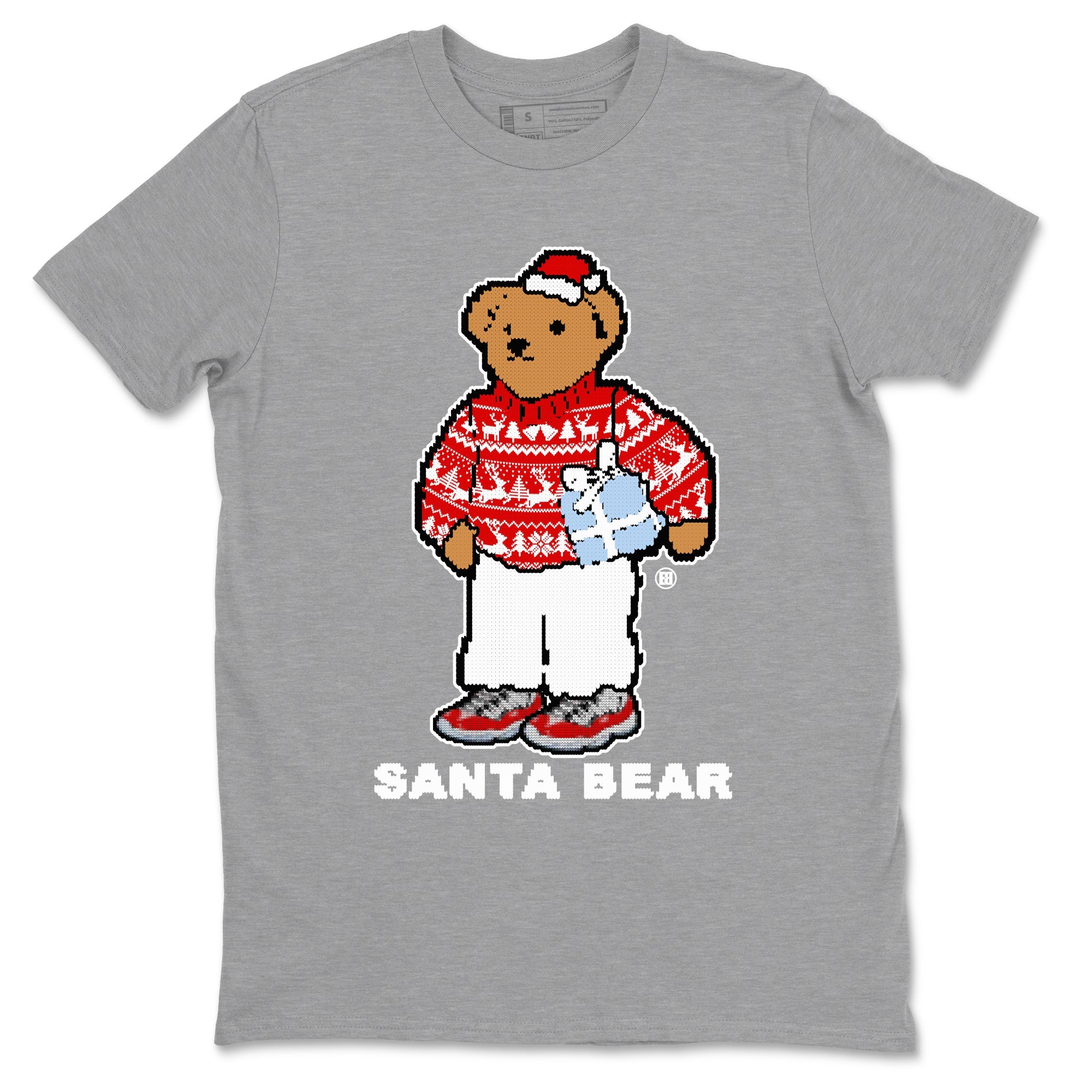 Jordan 11 Retro Cherry t shirts to match sneakers Santa Bear Christmas Shirts 11s Cherry shirt SNRT Sneaker Tees unisex cotton Heather Grey 2 shirts