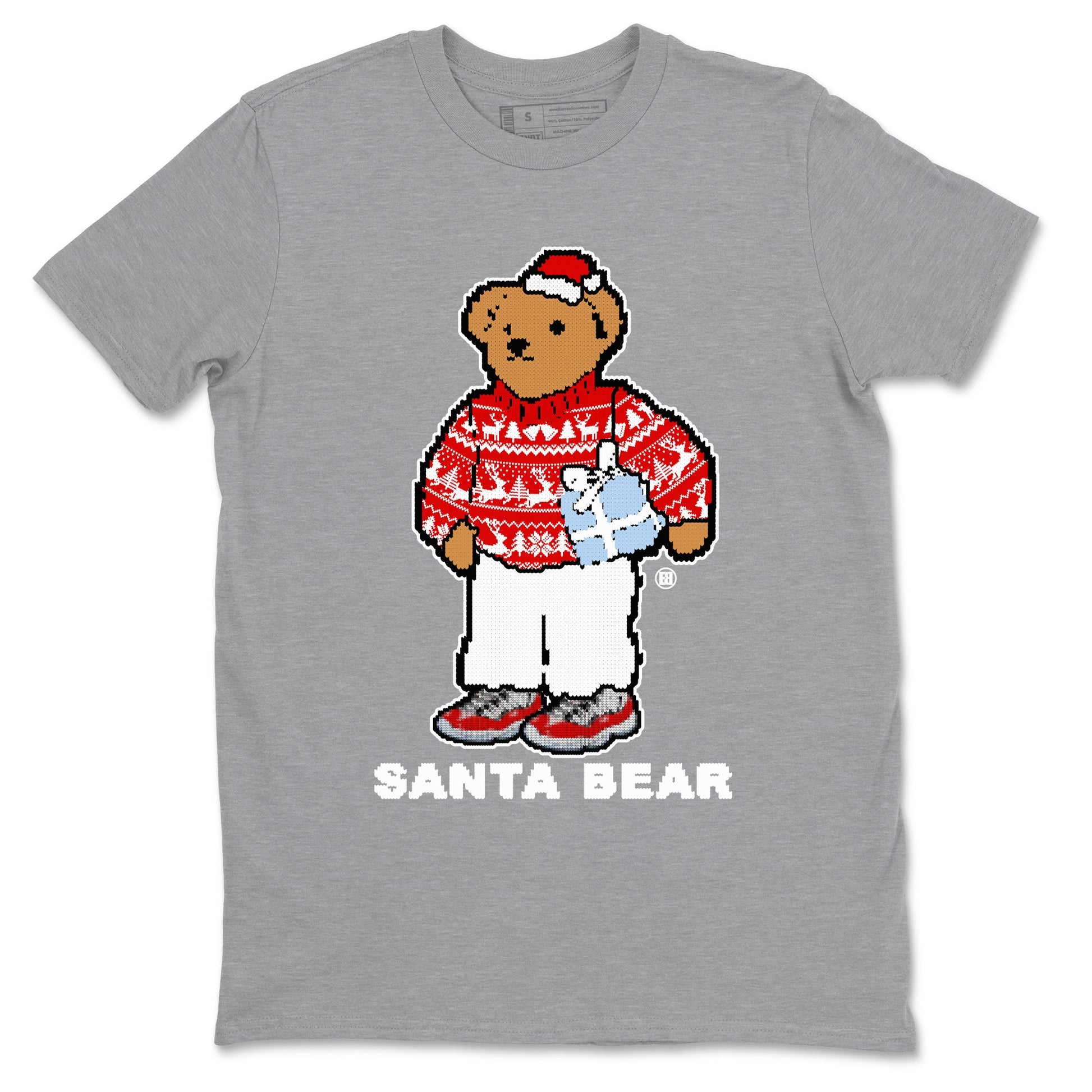 Jordan 11 Retro Cherry t shirts to match sneakers Santa Bear Christmas Shirts 11s Cherry shirt SNRT Sneaker Tees unisex cotton Heather Grey 2 shirts