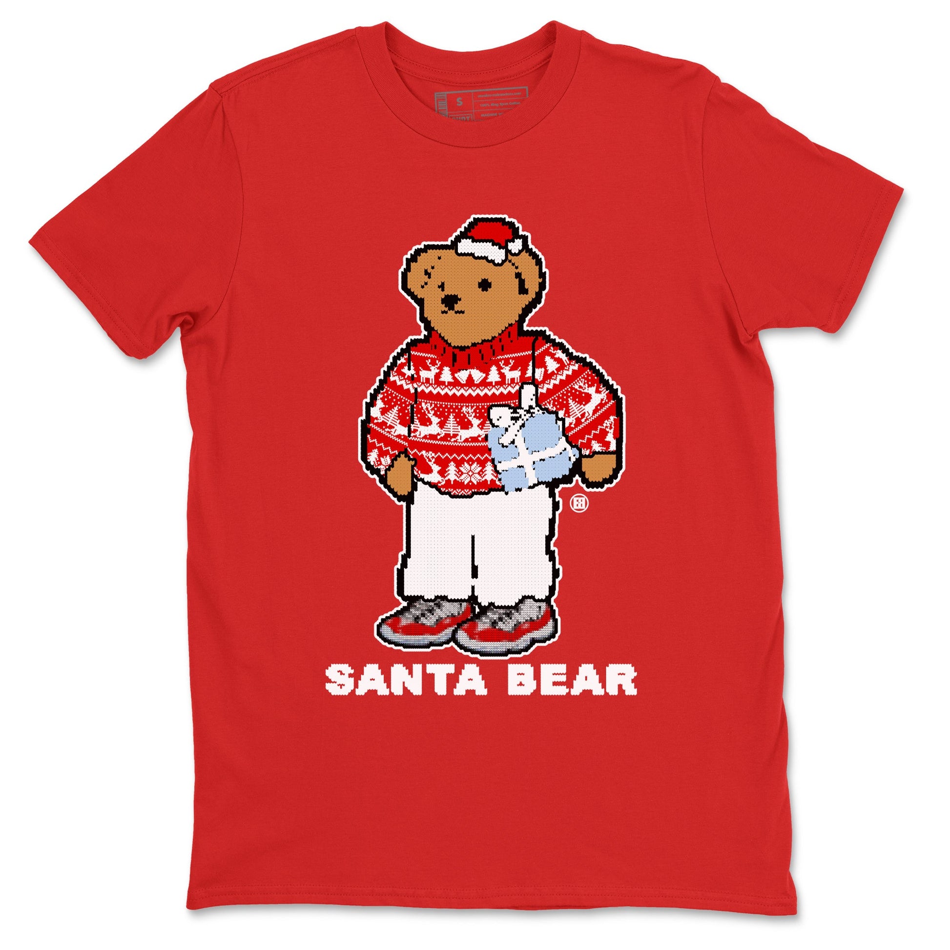 Jordan 11 Retro Cherry t shirts to match sneakers Santa Bear Christmas Shirts 11s Cherry shirt SNRT Sneaker Tees unisex cotton Red 2 shirts