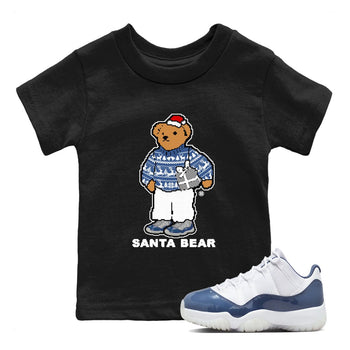 11s Diffused Blue t shirts to match sneakers Santa Bear Christmas Shirts Air Jordan 11 Diffused Blue shirt SNRT Sneaker Tees Youth Baby Black 1 tee